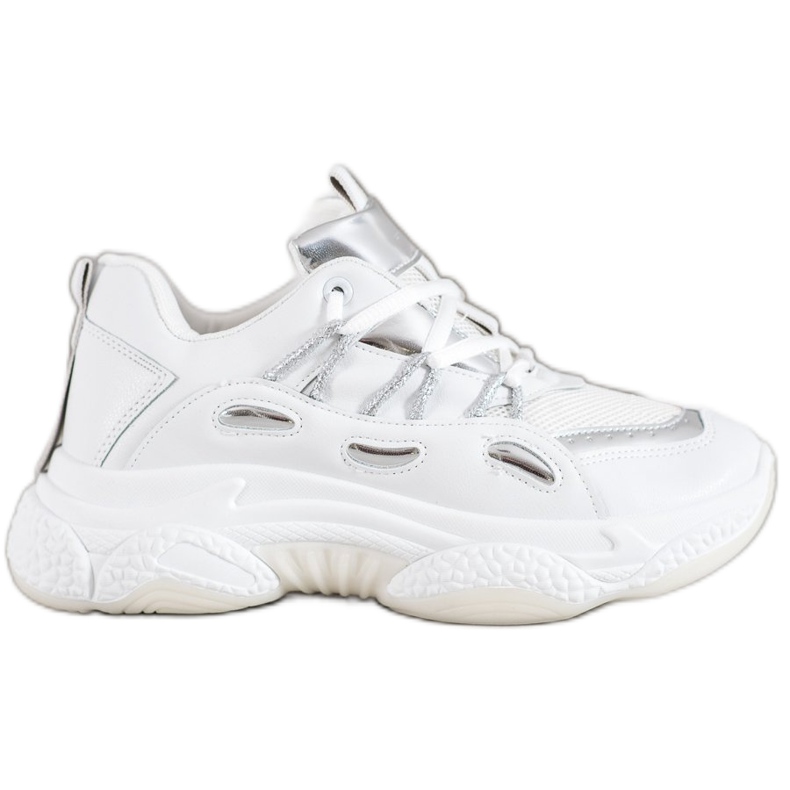 SHELOVET Weiße Sneakers aus Öko-Leder grau