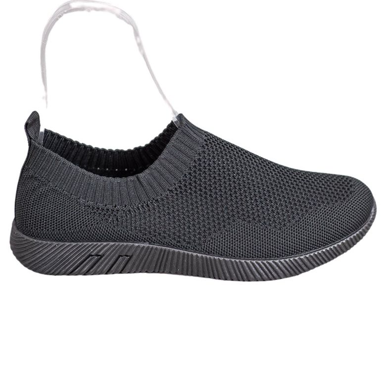 SHELOVET Bequeme durchbrochene Slipons schwarz