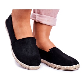 NEWS Schwarze Slip-On-Espadrilles für Damen