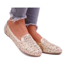 Damen Ballerinas Lu Boo geflochten Golden 4Ever