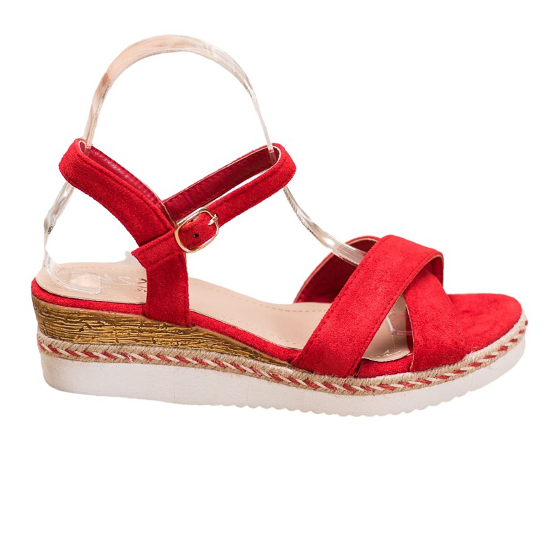 Small Swan Keilsandalen mit Glitzer rot