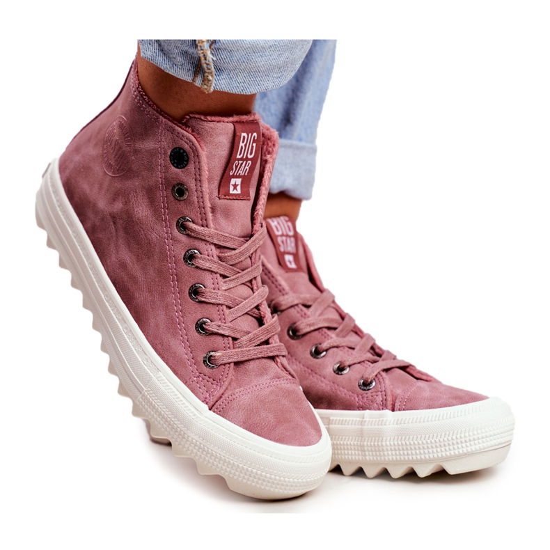 Damen Sneaker Big Star High Warm Pink GG274109 rosa