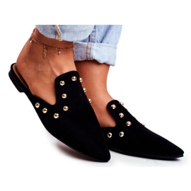 Lu Boo Damen Schwarz Wildleder Sandalen Seniorita