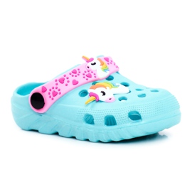 Bona Kinderhausschuhe Foam Crocs Blue Unicorn Lily violett blau