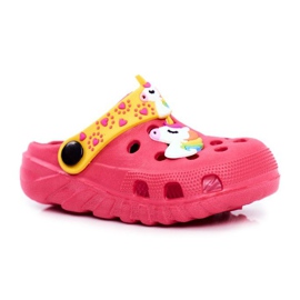 PB2 Kinderhausschuhe Foam Crocs Pink Unicorn Lily rosa gelb