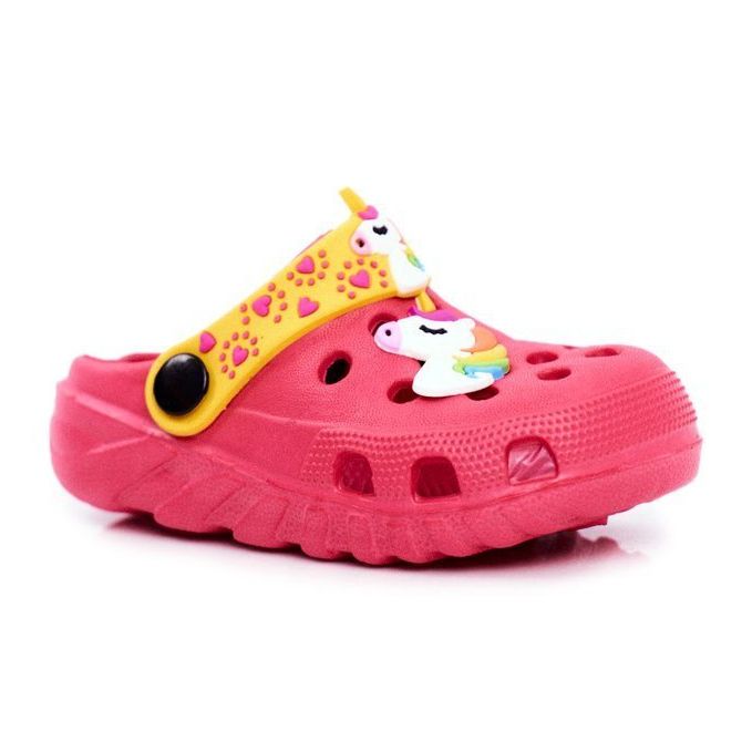 PB2 Kinderhausschuhe Foam Crocs Pink Unicorn Lily rosa gelb