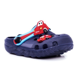 PB2 Kinderhausschuhe Schaumstoff Crocs Navy Blue Cars Bruno marineblau