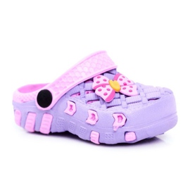 NEWS Kinderhausschuhe Schaumstoff Crocs Violett Schleife Susan lila