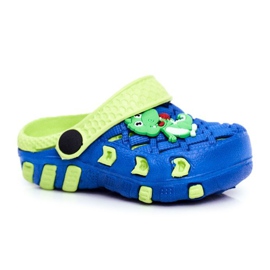 Kinder Hausschuhe Foam Crocs Navy Blue Crocodile Casper blau gelb