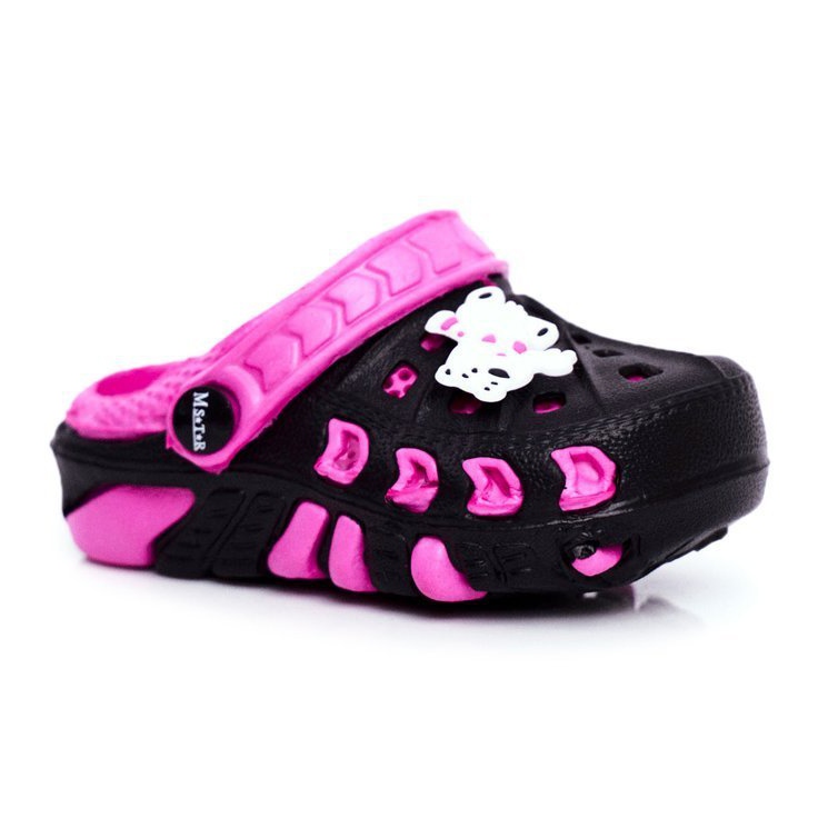 Kinder Hausschuhe Foam Crocs Schwarz Eisbär Oddie rosa