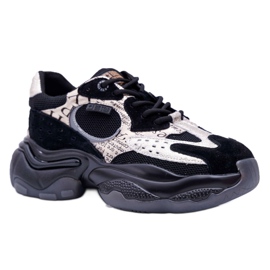 Damen Sportschuhe Big Star von Daniel Lopez Schwarz und Gold FF274A524 gelb