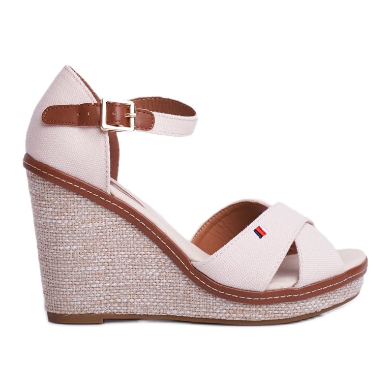 SEA Damen Sandalen mit Keilabsatz Beige LaMane