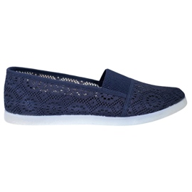 SHELOVET Hellblaue Slipper marineblau