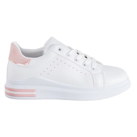RTX WALK Stylische Sneakers aus Öko-Leder weiß rosa