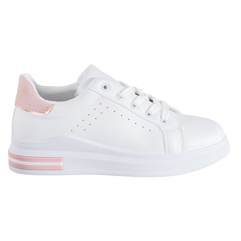 RTX WALK Stylische Sneakers aus Öko-Leder weiß rosa