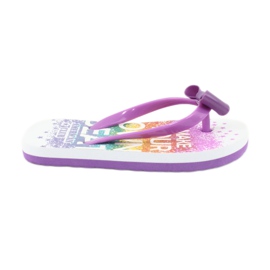 American Club Mädchen Flip Flops, lila Flip -Flops mit einem Bogen
