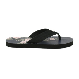 American Club Amerikanische Damen Flip-Flops Schaum JP04 schwarz pink