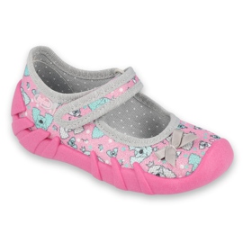 Befado Kinderschuhe 109P201 rosa grau mehrfarbig