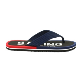 American Club Amerikanische JP02 Herren Flip Flops weiß schwarz rot marine