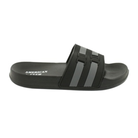 American Club Amerikanische NH16 Zwei-Streifen-Poolschuhe schwarz grau