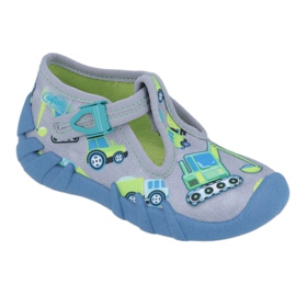 Befado Kinderschuhe 110P371 blau grau grün gelb
