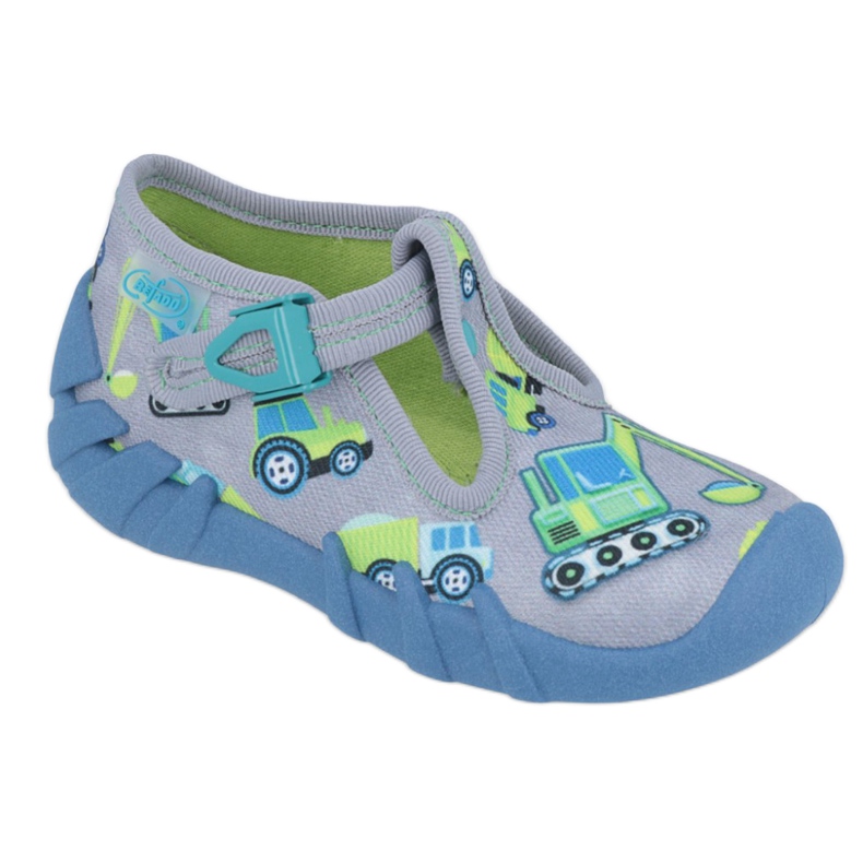 Befado Kinderschuhe 110P371 blau grau grün gelb