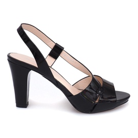 Lackierte Sandalen Pumps TRA329 Schwarz