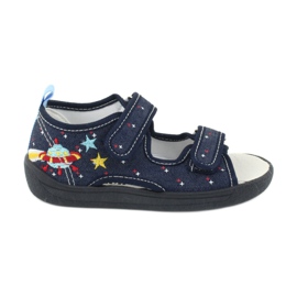 American Club Amerikanische Sandalen Kinderschuhe Lederdecksohle TEN28 marineblau