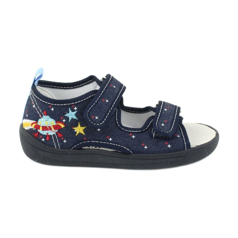 American Club Amerikanische Sandalen Kinderschuhe Lederdecksohle TEN28 navy blau