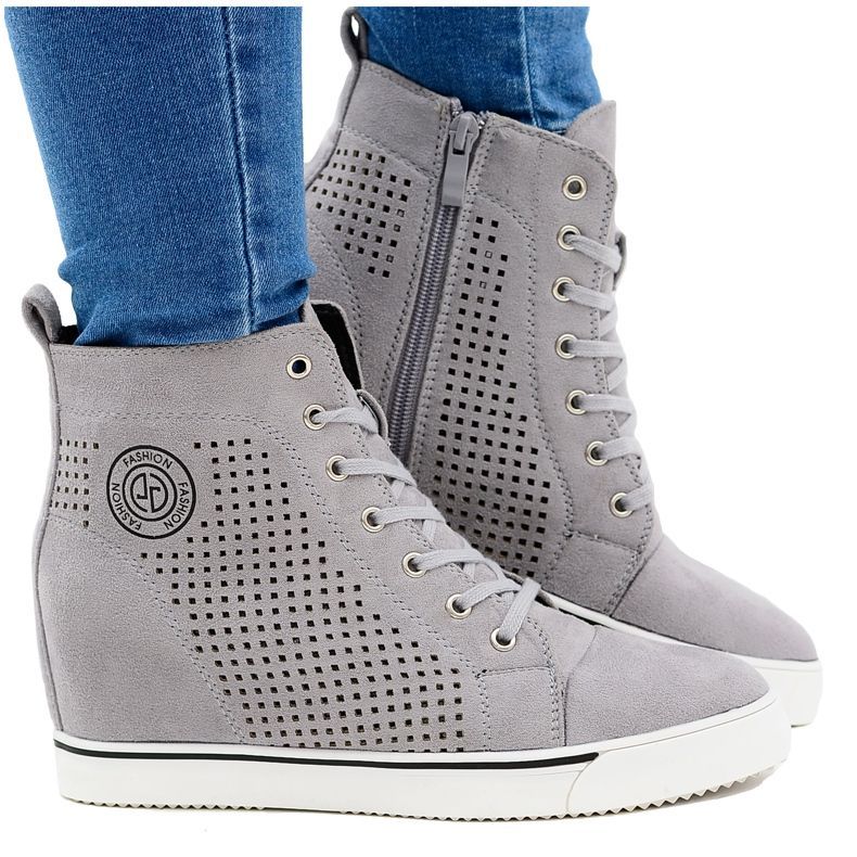 Damen Sneaker Lu Boo High Openwork Grau Xenia