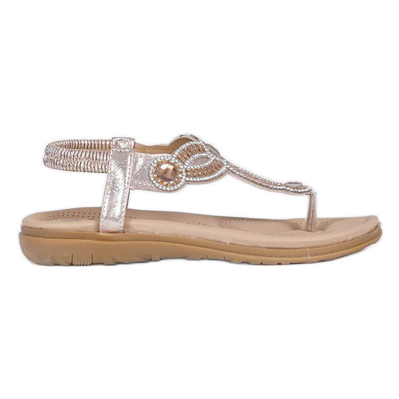 CT-29 goldene flache Sandalen