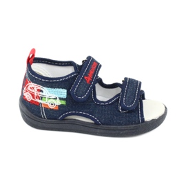American Club Amerikanische Sandalen Kinderschuhe Lederdecksohle TEN46 rot marineblau