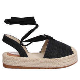 Schwarze Sandalen für Damen Espadrilles TU139P Schwarz