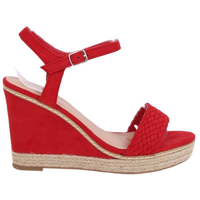 Rote Espadrilles auf Keilen, rot 100-937SC-1 Red Ii Species