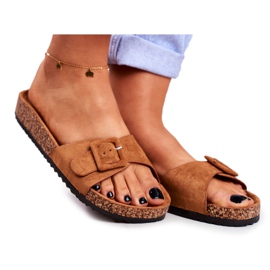 BUGO Damen Braun Hausschuhe Schnalle verstellbar Rosaline