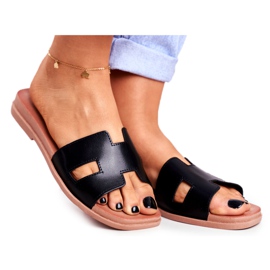 BUGO Schwarze geometrische klassische Theodora Hausschuhe für Damen