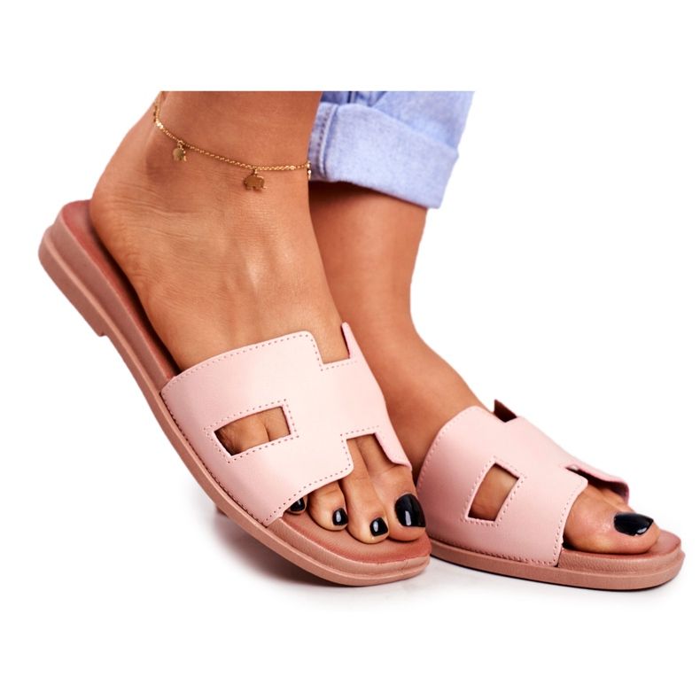 BUGO Damen Hausschuhe Rosa Geometrische Klassisch Theodora