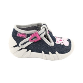 Befado Kinderschuhe 110P378 marineblau rosa grau