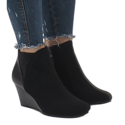 Elegante Stiefel mit Keilabsatz 1455 Schwarz