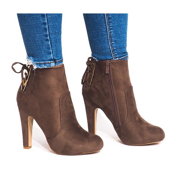 Stiefel mit hohem Absatz 88-48 Khaki grün