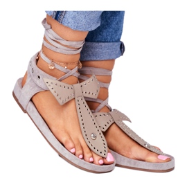 Lu Boo Damen Grau gebundene Sandalen Japanese Mara