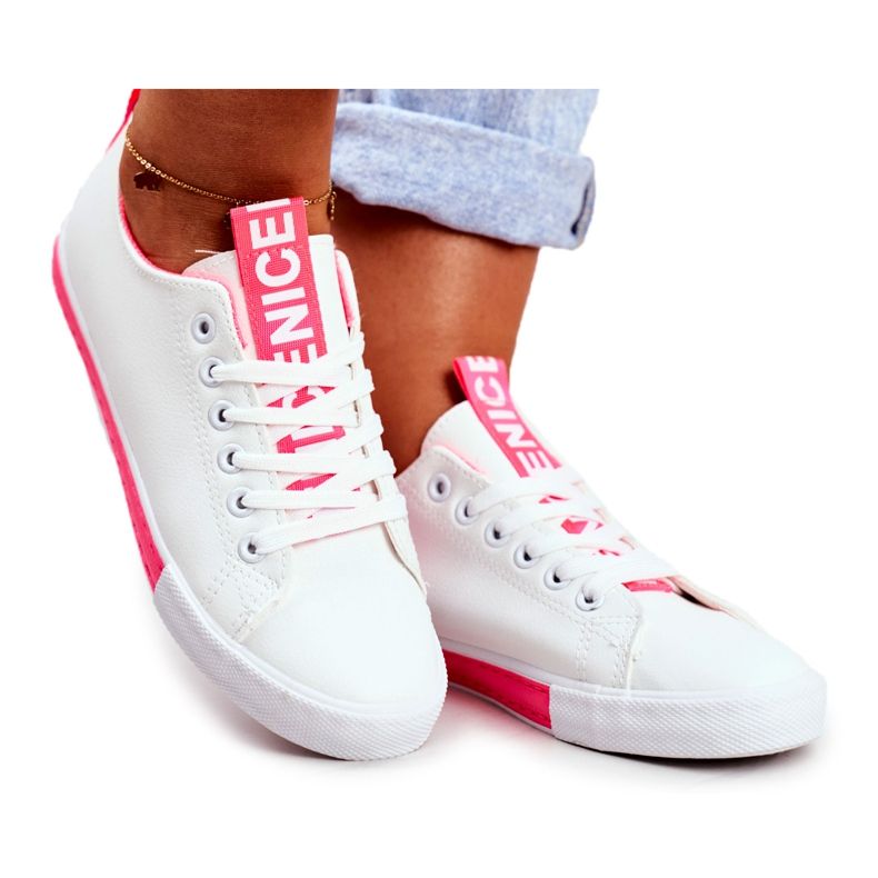 PS1 Klassische Sneakers für Damen Fuchsia Ville weiß