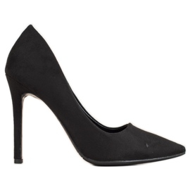 Small Swan Wildleder-Pumps an einer Nadel schwarz