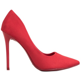 Small Swan Rote Stilettos mit Wildleder