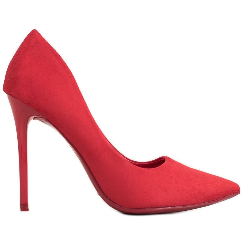 Small Swan Rote Stilettos mit Wildleder