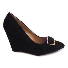 Wildleder Keilpumps LE113 Schwarz