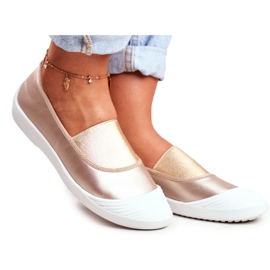 LU BOO Sneakers zum Hineinschlüpfen Goldene Sneakers Justy