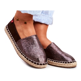 Damen Espadrilles Geflochtene Sohle Braun Big Star DD274A146