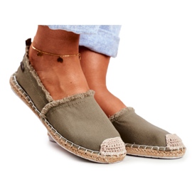 Damen Espadrilles Geflochtene Sohle Khaki Big Star DD274760 grün