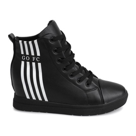 Modische schlichte Sneakers GFA98 Schwarz weiß